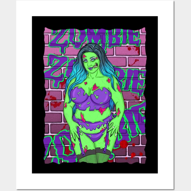 ZOMBIE GIRL Wall Art by VixxxenDigitalDesign